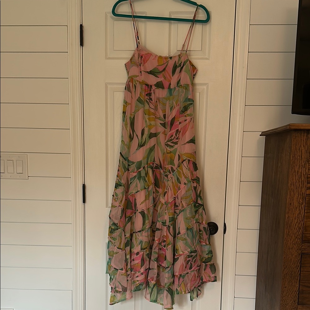 Storia Pink and Green Floral Maternity Dress